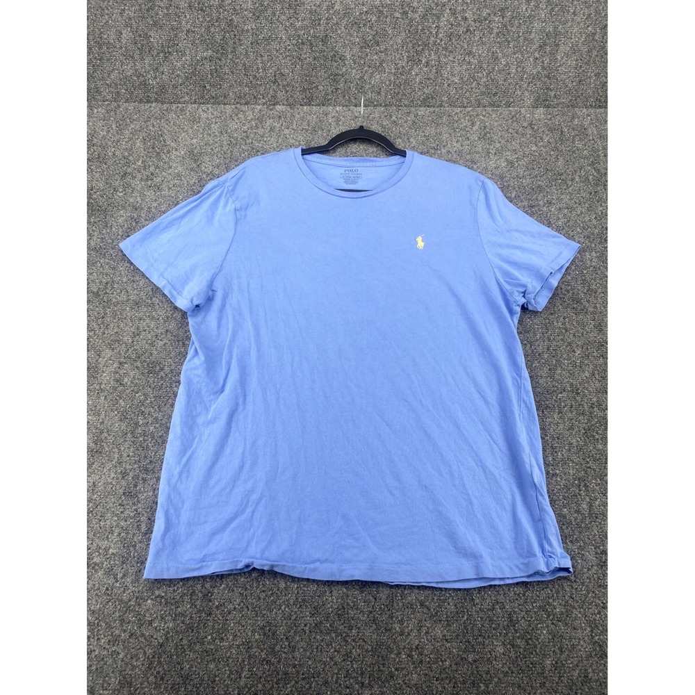 Polo Ralph Lauren Custom Slim Fit T-Shirt Mens XL Blue Yellow Pony Cotton Tee